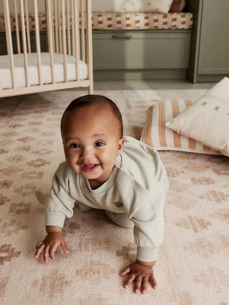 |BabyBoy| Conjunto De Suéter e Calça De Moletom Verde Sálvia Para Bebê (0 meses a 2 anos)