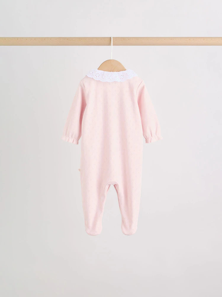 |BabyGirl| Kit com 3 Macacões de Bebê com Estampa Floral e de Coelhinho (Rosa) (0 meses a 2 anos)