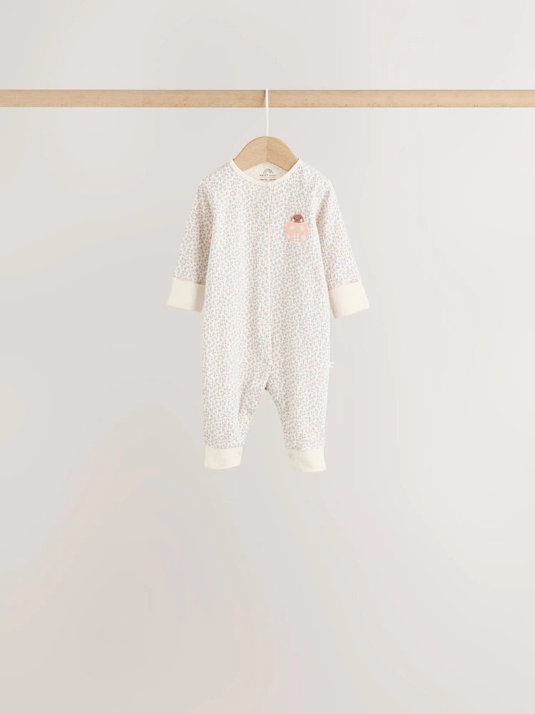 |BabyGirl| Kit Com 4 Macacões De Bebé com Estampado Floral Variado (0 meses a 3 anos)