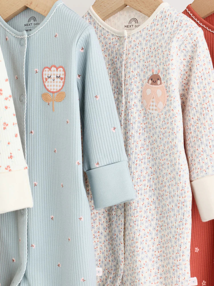 |BabyGirl| Kit Com 4 Macacões De Bebé com Estampado Floral Variado (0 meses a 3 anos)