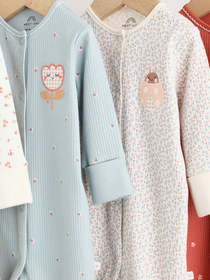 |BabyGirl| Kit Com 4 Macacões De Bebé com Estampado Floral Variado (0 meses a 3 anos)