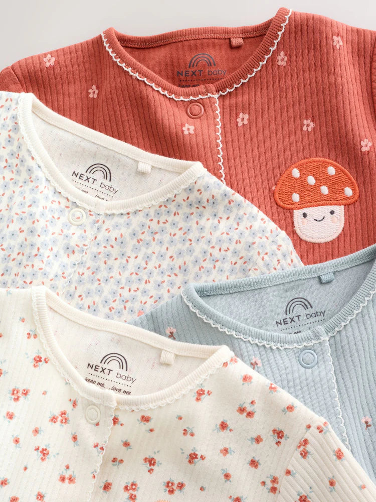 |BabyGirl| Kit Com 4 Macacões De Bebé com Estampado Floral Variado (0 meses a 3 anos)
