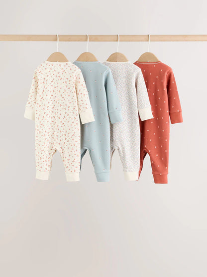 |BabyGirl| Kit Com 4 Macacões De Bebé com Estampado Floral Variado (0 meses a 3 anos)