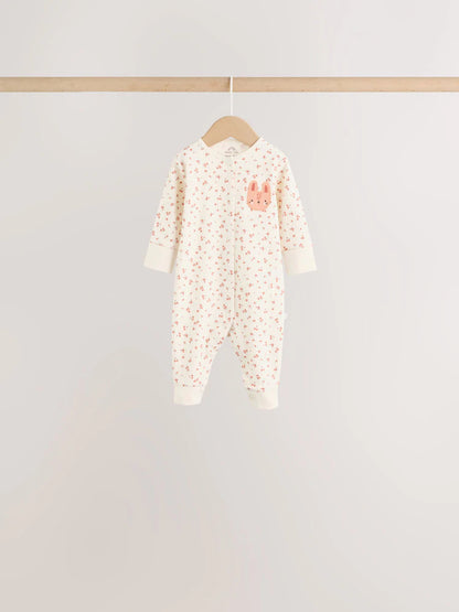 |BabyGirl| Kit Com 4 Macacões De Bebé com Estampado Floral Variado (0 meses a 3 anos)