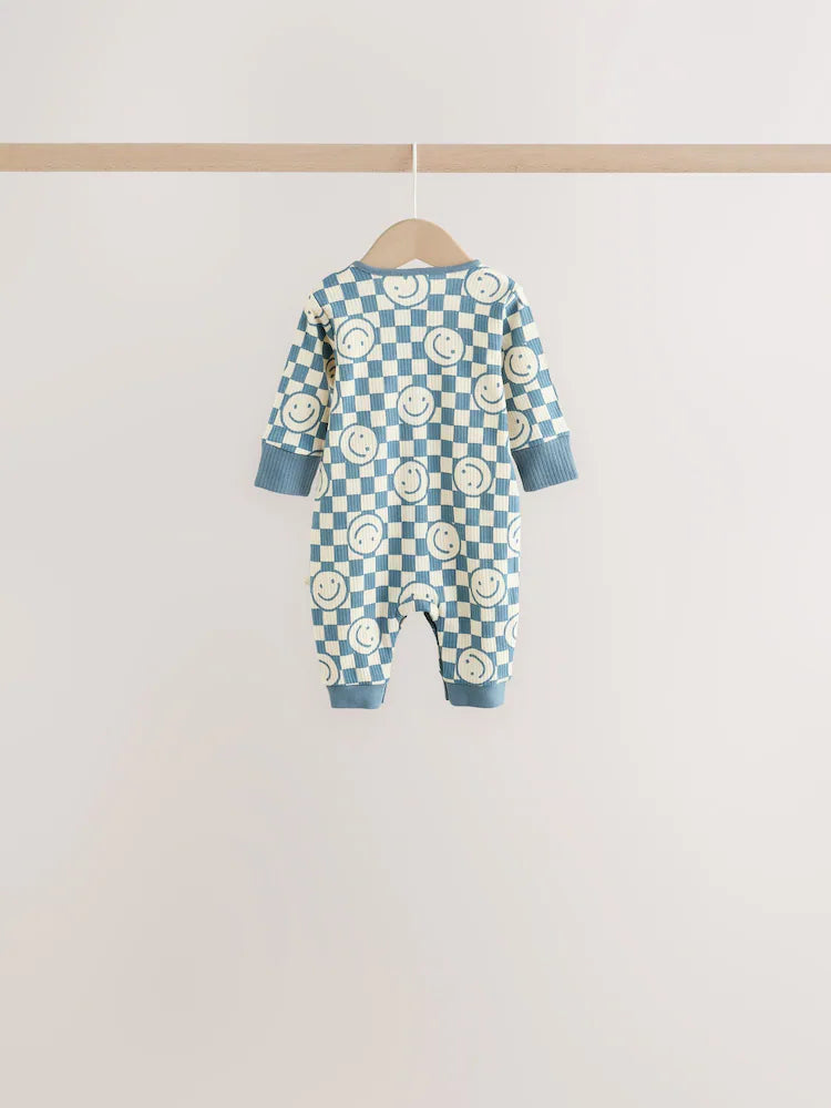|BabyBoy| Pacote Com 5 Macacões Estampados Para Bebê (Azul/Vermelho) (0 meses a 3 anos)