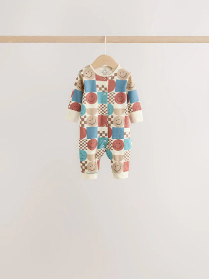 |BabyBoy| Pacote Com 5 Macacões Estampados Para Bebê (Azul/Vermelho) (0 meses a 3 anos)