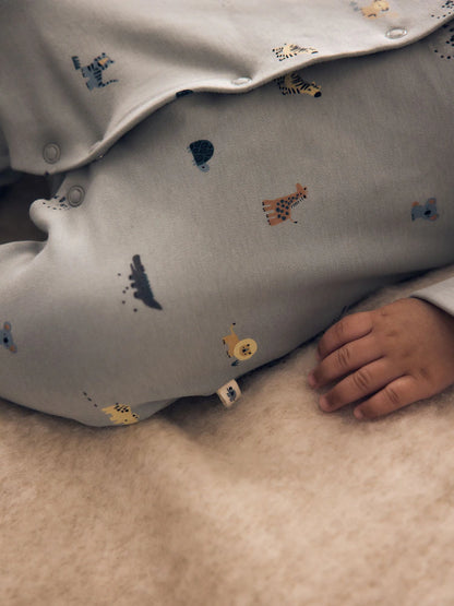 |BabyBoy| Pacote Com 5 Macacões De Bebê com Estampa De Personagem Azul (0-2 anos)