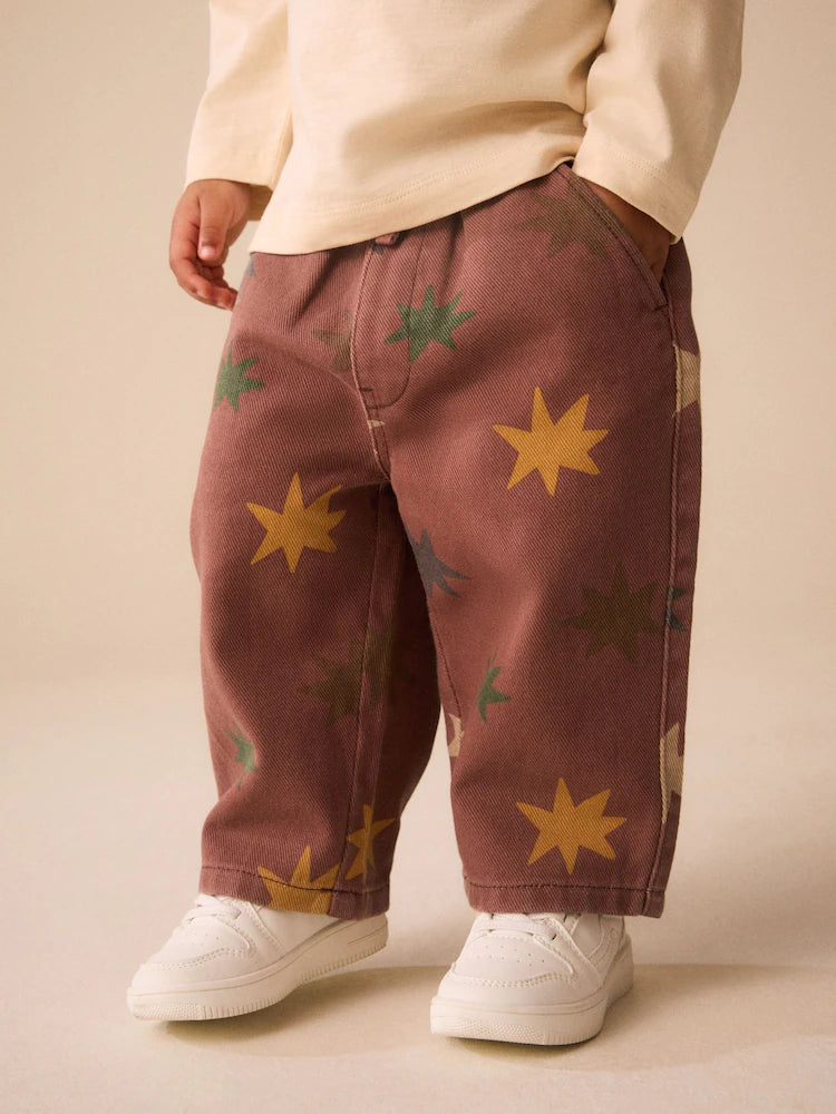 |Boy| Calças Largas De Vestir, Multicoloridas, Vermelhas (3 meses a 7 anos)