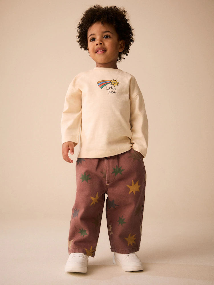|Boy| Calças Largas De Vestir, Multicoloridas, Vermelhas (3 meses a 7 anos)