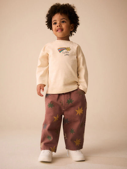 |Boy| Calças Largas De Vestir, Multicoloridas, Vermelhas (3 meses a 7 anos)