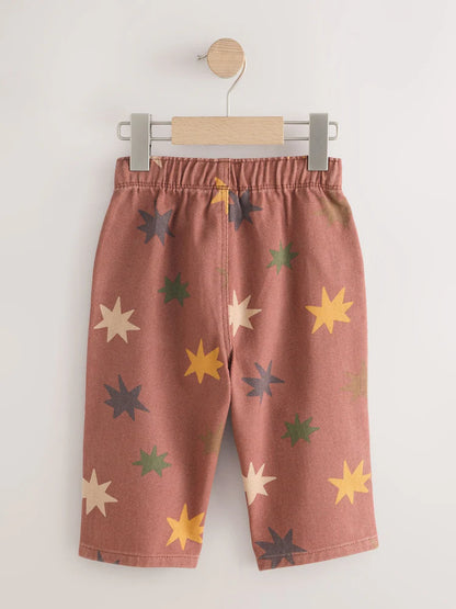 |Boy| Calças Largas De Vestir, Multicoloridas, Vermelhas (3 meses a 7 anos)