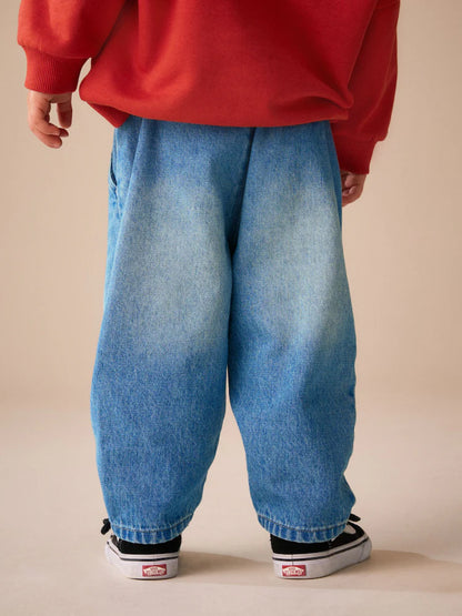 |Boy| Calça Jeans Modelagem Barrel Azul-Médio (3 meses a 7 anos)