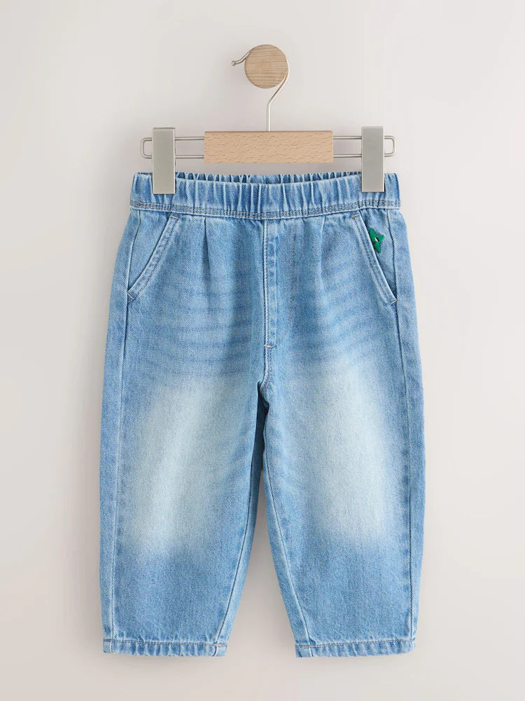 |Boy| Calça Jeans Modelagem Barrel Azul-Médio (3 meses a 7 anos)