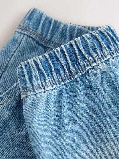 |Boy| Calça Jeans Modelagem Barrel Azul-Médio (3 meses a 7 anos)