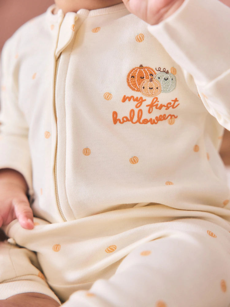 |BabyGirl| Macacão de Bebé Unissexo "O Meu Primeiro Halloween" com Fecho Bidirecional (0 meses a 3 anos)