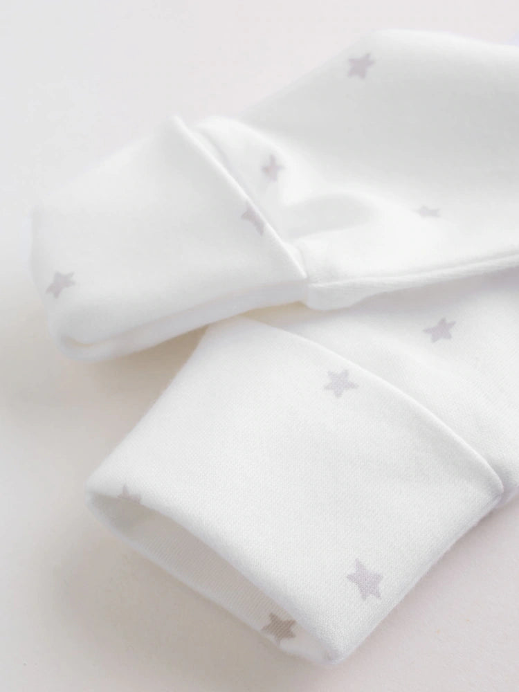 |BabyGirl| Conjunto De 4 Peças Para Bebê: Macacão, Body, Touca e Babador Brancos (0-9 meses)