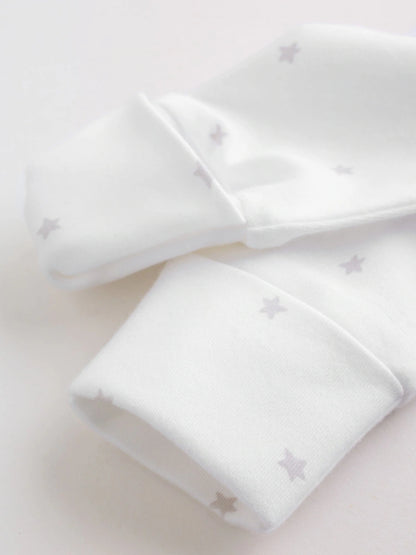 |BabyGirl| Conjunto De 4 Peças Para Bebê: Macacão, Body, Touca e Babador Brancos (0-9 meses)