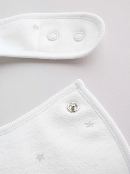 |BabyGirl| Conjunto De 4 Peças Para Bebê: Macacão, Body, Touca e Babador Brancos (0-9 meses)