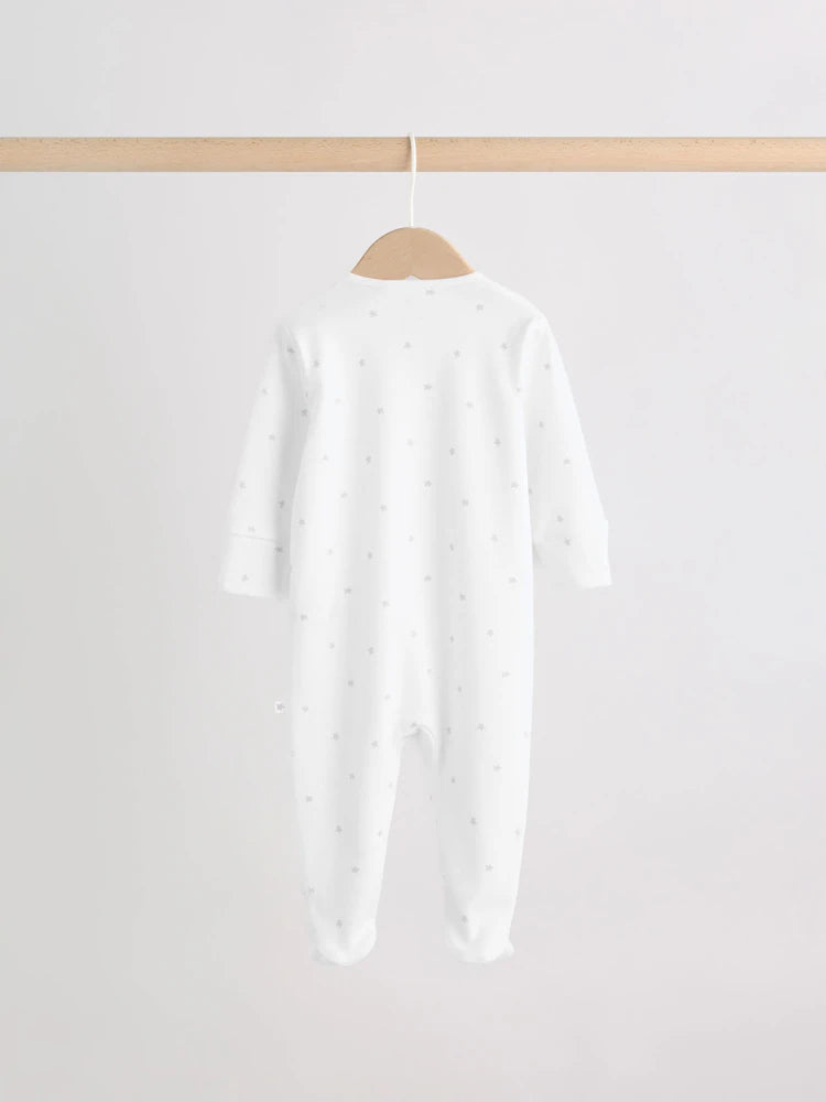 |BabyGirl| Conjunto De 4 Peças Para Bebê: Macacão, Body, Touca e Babador Brancos (0-9 meses)