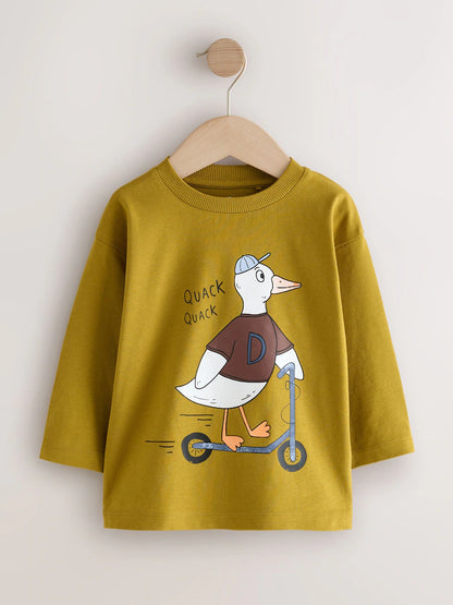 |Boy| Conjunto De 3 Camisetas De Manga Comprida Com Estampa De Personagens Na Cor Cru (3 meses a 7 anos)
