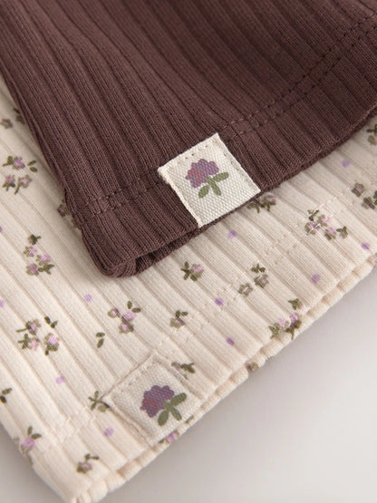 |Girl| Kit Com 5 Blusas Caneladas de Manga Longa em Tons Neutros (3 meses a 7 anos)