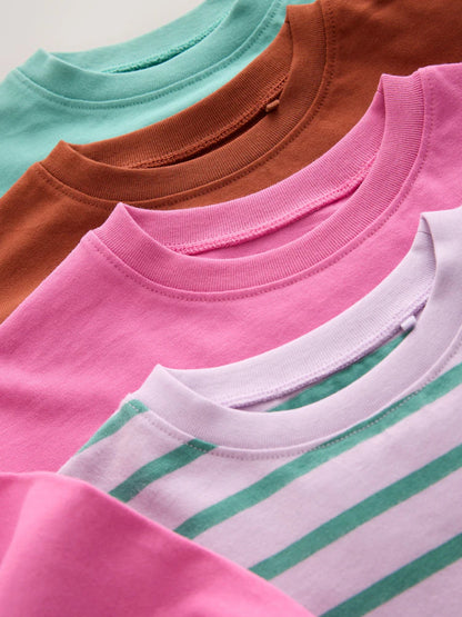 |Girl| Kit com 4 Camisetas de Manga Longa com Estampa de Pato Verde (3 meses a 7 anos)