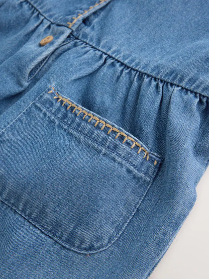 |BabyGirl| Macacão Azul Jeans Para Bebê (0 meses a 2 anos)
