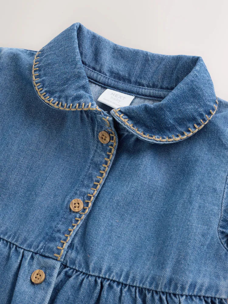 |BabyGirl| Macacão Azul Jeans Para Bebê (0 meses a 2 anos)
