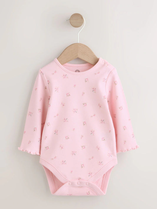 |BabyGirl| Conjunto De Bebê De 2 Peças: jardineira e Body Rosa De Veludo Cotelê (0 meses a 2 anos)