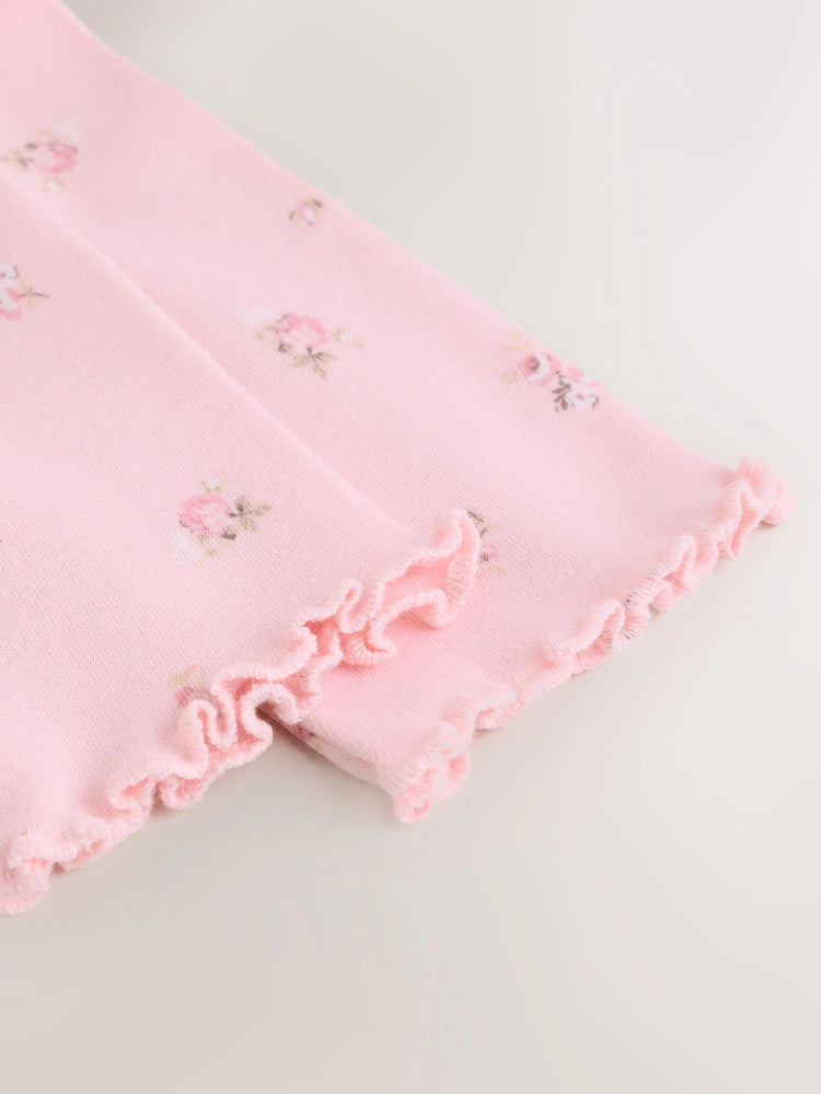 |BabyGirl| Conjunto De Bebê De 2 Peças: jardineira e Body Rosa De Veludo Cotelê (0 meses a 2 anos)