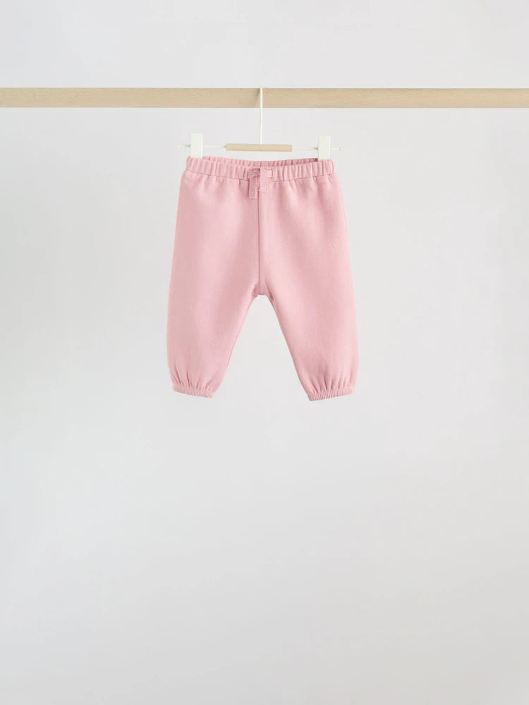|BabyGirl| Conjunto de Moletom Rosa (Blusa e Calça Jogger) (0 meses a 3 anos)