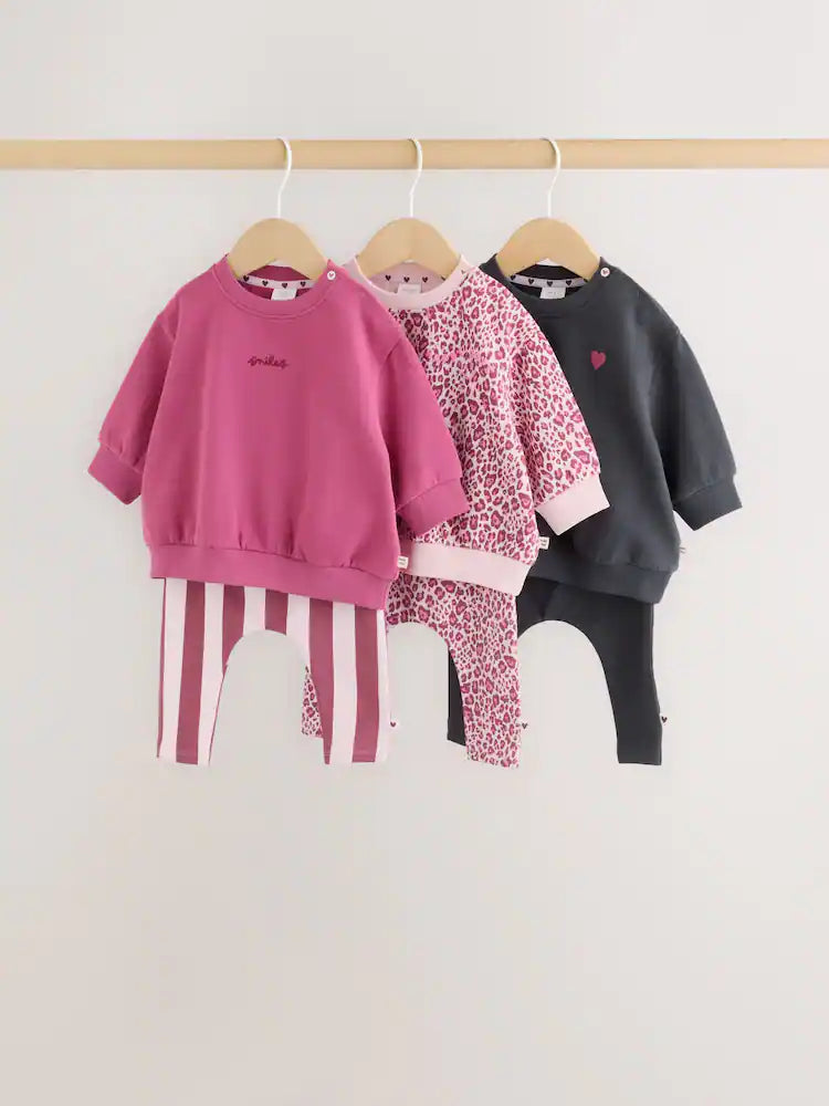 |BabyGirl| Conjunto De 6 Peças De Suéter e Leggings Com Estampa De Animal Para Bebês (0 meses a 2 anos)
