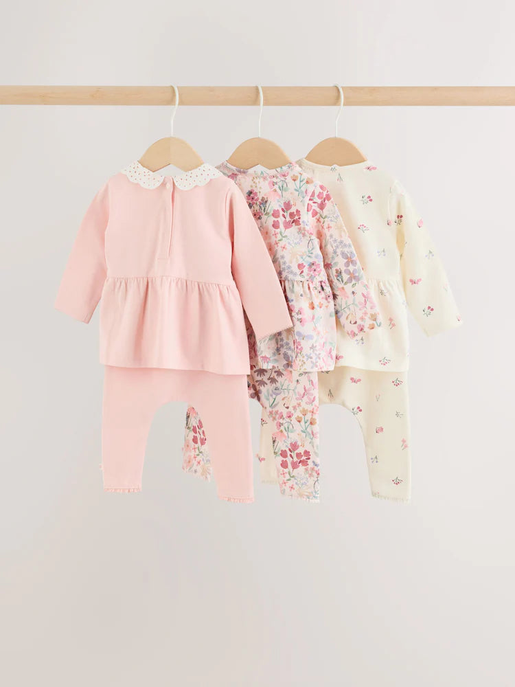 |BabyGirl| Conjunto De 6 Peças Para Bebê: Camiseta De Manga Longa e Legging (tema: ratinha fada rosa) – tamanhos de 0 meses a 2 anos
