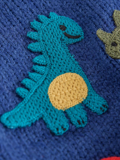 |Boy| Suéter de Tricô com Estampa de Personagem – Verde/Azul (3 meses a 7 anos)
