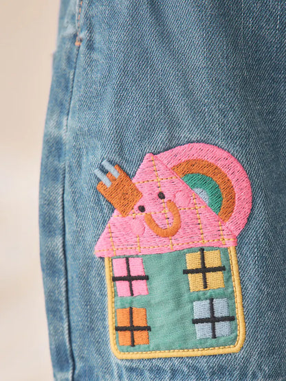 |Girl| Conjunto De Jardineira, Camiseta Listrada e Meia-calça (3 meses a 7 anos)