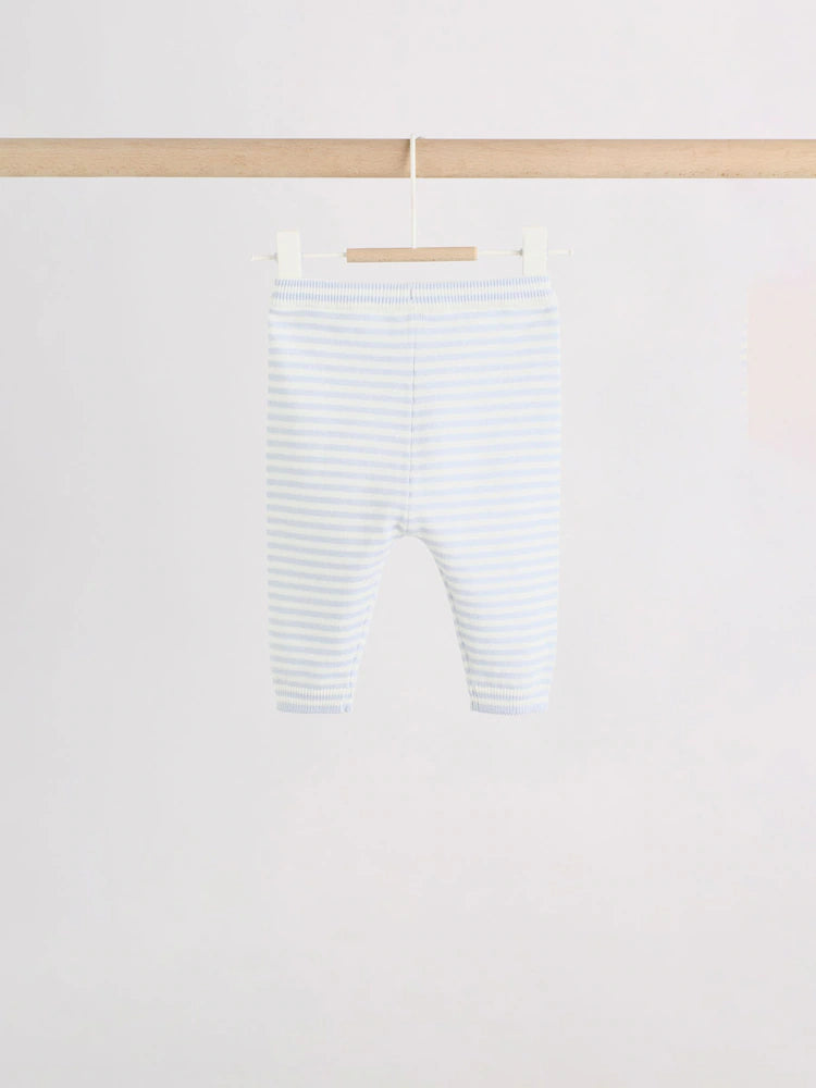 |BabyBoy| Conjunto de Bebê com Colete de Tricô Azul, Body e Calça (0 meses a 3 anos)