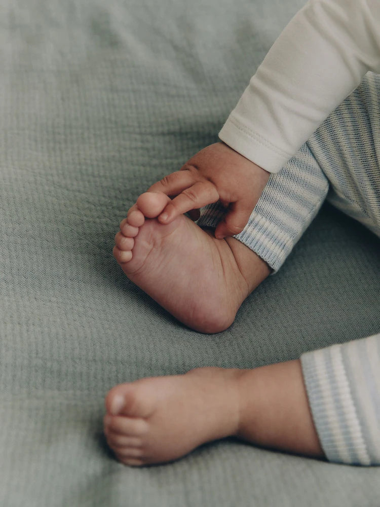|BabyBoy| Conjunto de Bebê com Colete de Tricô Azul, Body e Calça (0 meses a 3 anos)