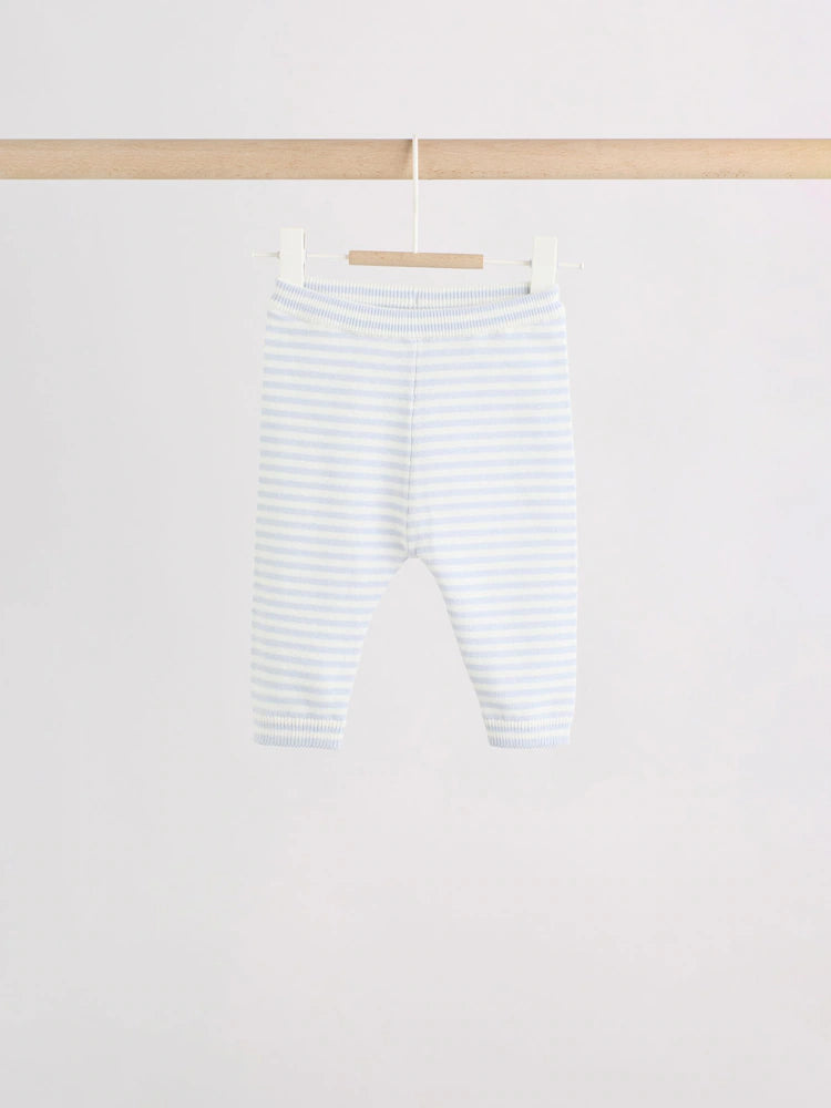 |BabyBoy| Conjunto de Bebê com Colete de Tricô Azul, Body e Calça (0 meses a 3 anos)
