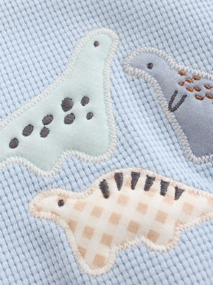 |BabyBoy| Conjunto De 6 Peças Com Blusa e Legging De Dinossauro Azul Para Bebês (0 meses a 3 anos)