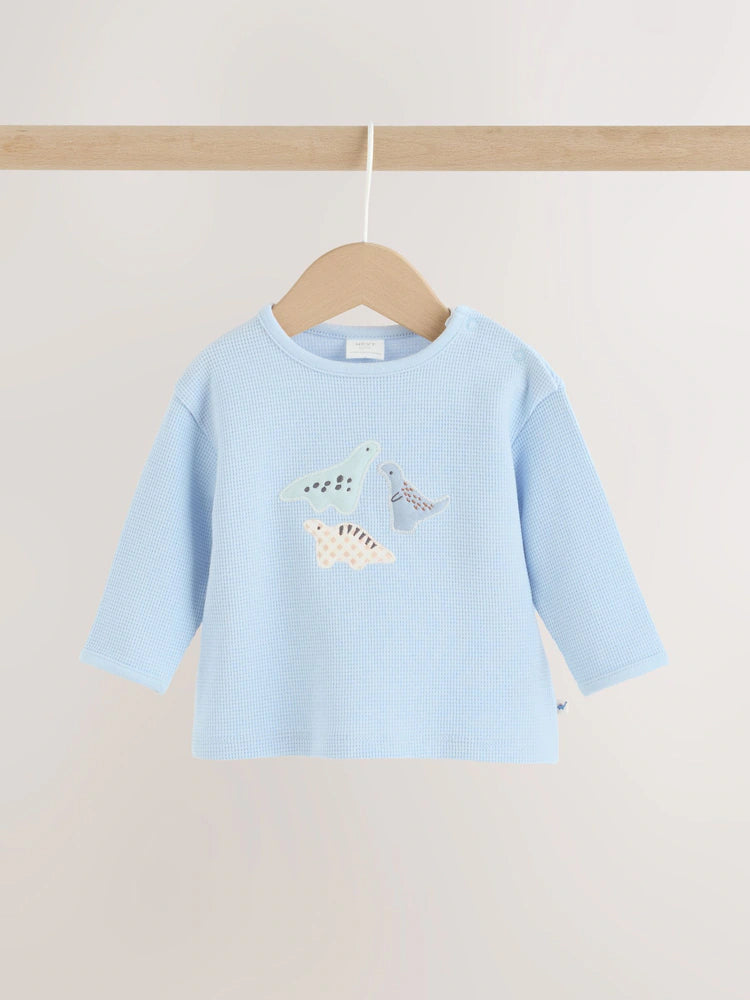 |BabyBoy| Conjunto De 6 Peças Com Blusa e Legging De Dinossauro Azul Para Bebês (0 meses a 3 anos)
