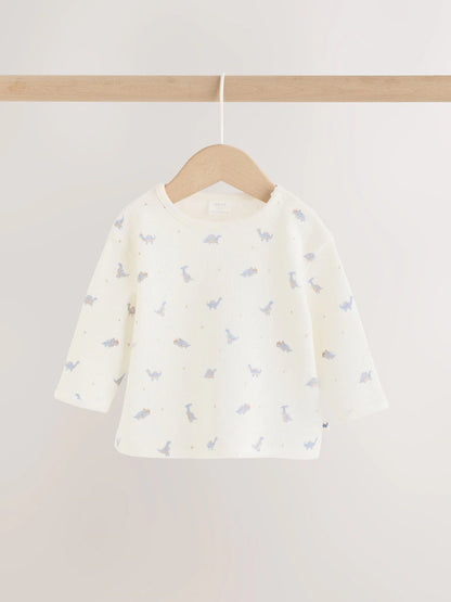 |BabyBoy| Conjunto De 6 Peças Com Blusa e Legging De Dinossauro Azul Para Bebês (0 meses a 3 anos)