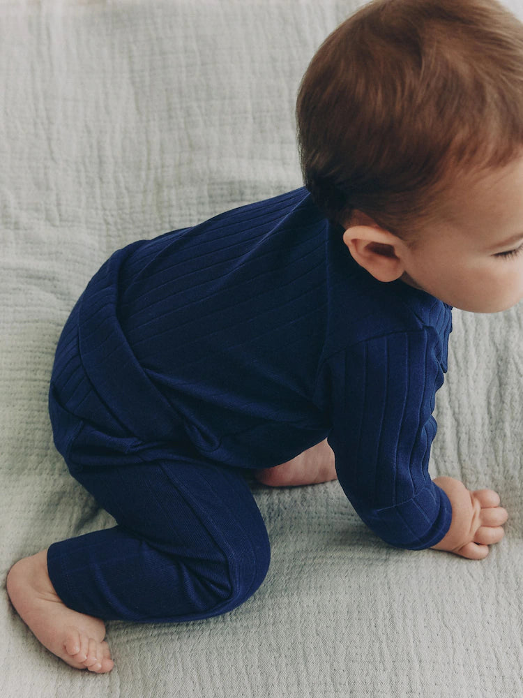 |BabyBoy| Conjunto de Body Polo e Legging para Bebê – Azul-marinho (0 meses a 2 anos)