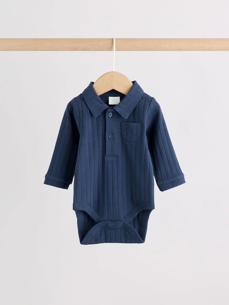 |BabyBoy| Conjunto de Body Polo e Legging para Bebê – Azul-marinho (0 meses a 2 anos)