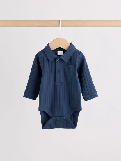 |BabyBoy| Conjunto de Body Polo e Legging para Bebê – Azul-marinho (0 meses a 2 anos)