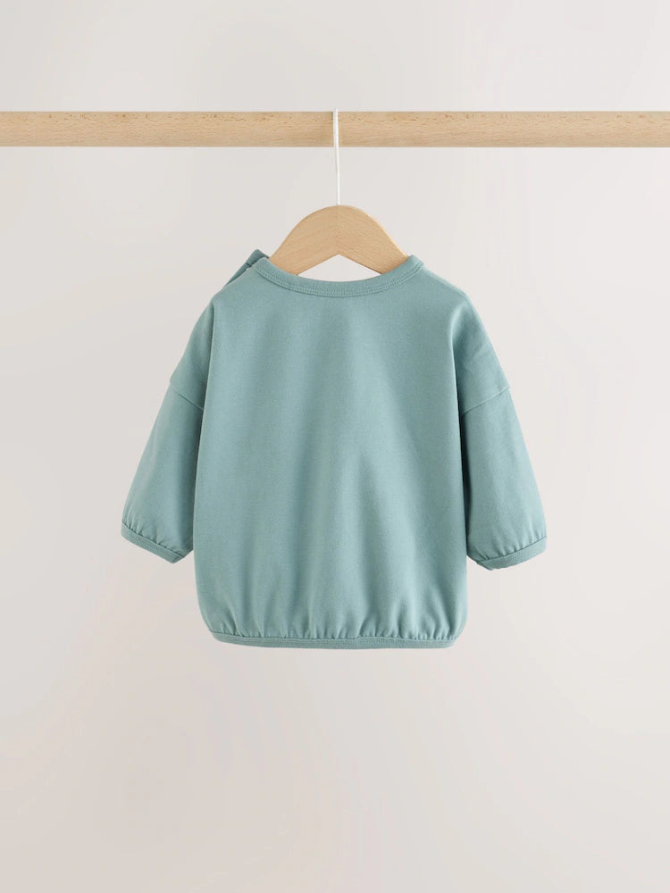 |BabyBoy| Conjunto Blue Milk Club com Blusa e Legging para Bebê (0 meses a 2 anos)