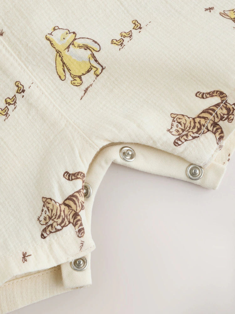 |BabyBoy| Conjunto Neutro De Jardineira e Body Para Bebê do Ursinho Pooh (0 meses a 2 anos)