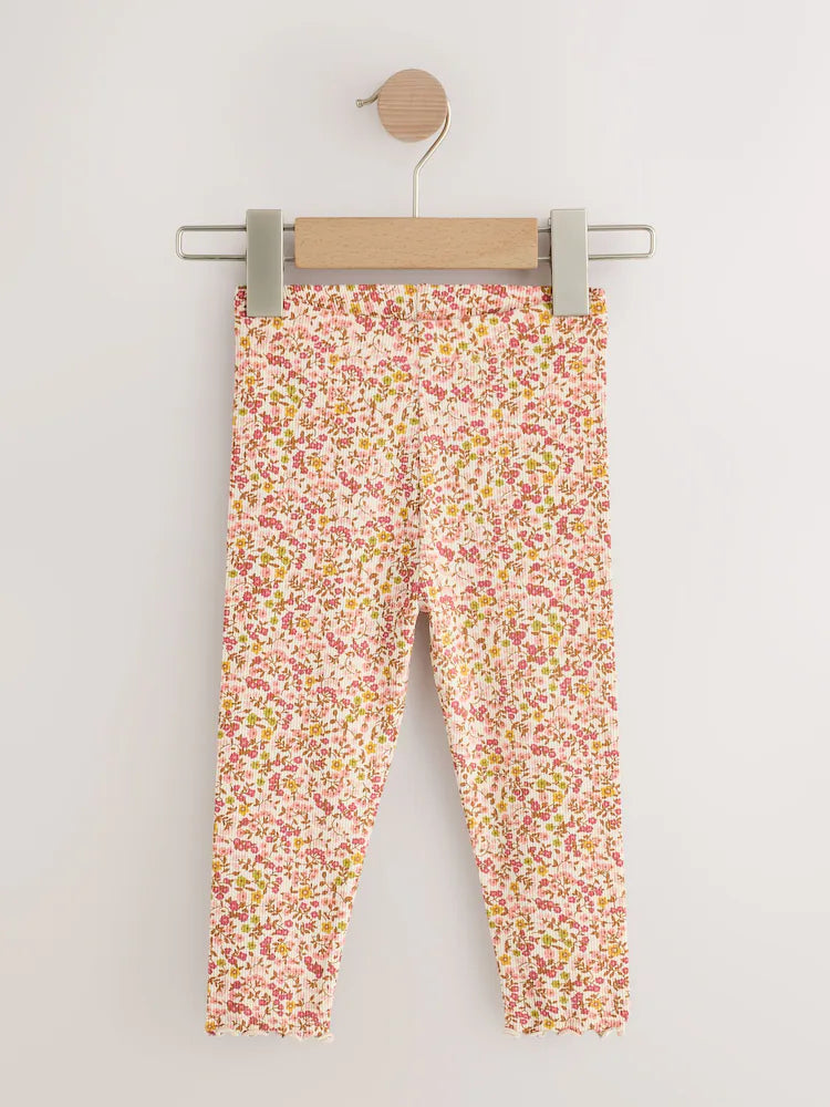 |Girl| Kit com 5 Leggings Caneladas Roxas (3 meses a 7 anos)