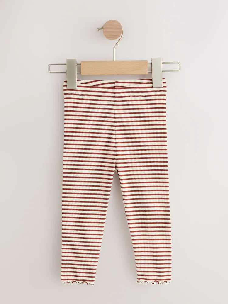 |Girl| Kit com 5 Leggings Caneladas Roxas (3 meses a 7 anos)