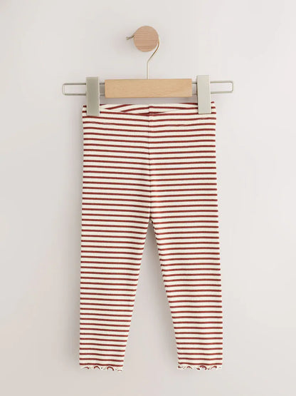 |Girl| Kit com 5 Leggings Caneladas Roxas (3 meses a 7 anos)