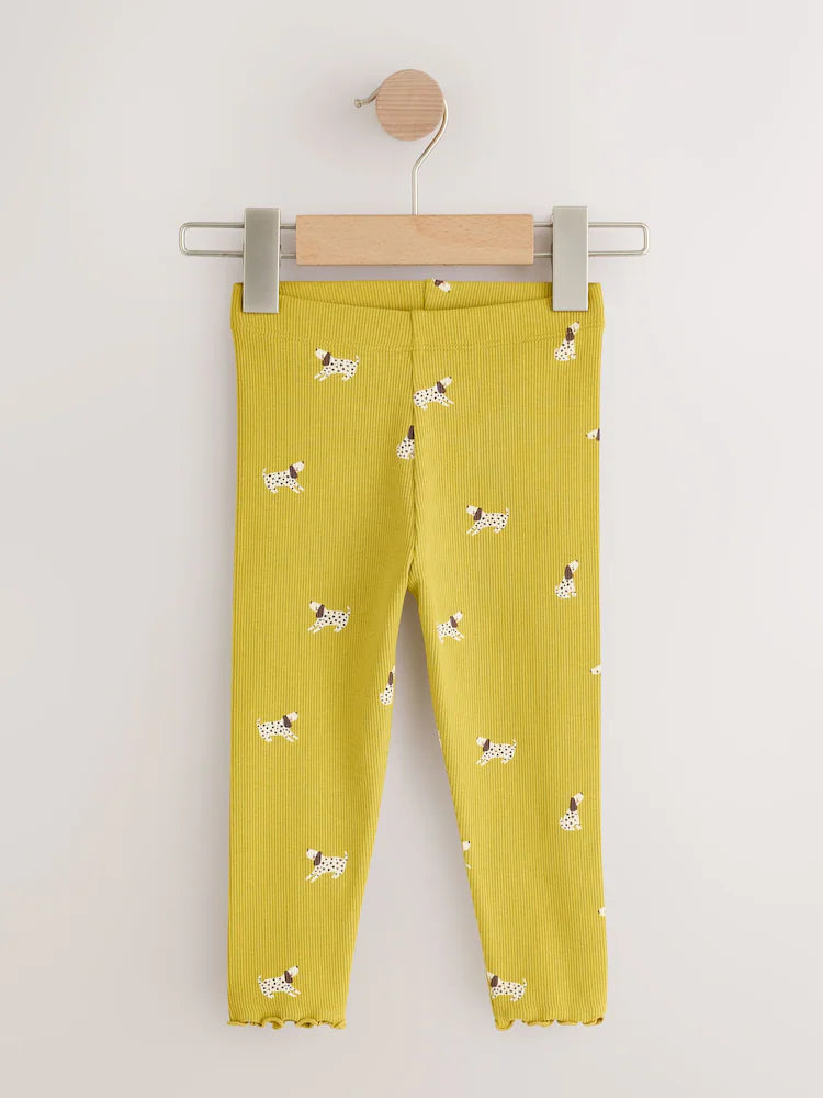 |Girl| Kit com 5 Leggings Caneladas Roxas (3 meses a 7 anos)